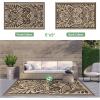 GENIMO Outdoor Rug 2.5′ x 8′ Waterproof for Patios Clearance, Reversible Outdoor Plastic Straw Camping Rug Carpet, Large Area Rugs Mats for RV, Camper, Deck, Balcony, Porch, Beach, Black&Beige(H.coffee & Beige)
