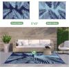 GENIMO Outdoor Rug 2.5′ x 8′ Waterproof for Patios Clearance, Reversible Outdoor Plastic Straw Camping Rug Carpet, Large Area Rugs Mats for RV, Camper, Deck, Balcony, Porch, Beach, Black&Beige(Navy Blue & Baby Blue | Waterproof)
