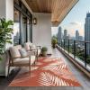 GENIMO Outdoor Rug 2.5′ x 8′ Waterproof for Patios Clearance, Reversible Outdoor Plastic Straw Camping Rug Carpet, Large Area Rugs Mats for RV, Camper, Deck, Balcony, Porch, Beach, Black&Beige(Brick & Red | Waterproof)