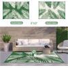 GENIMO Outdoor Rug 2.5′ x 8′ Waterproof for Patios Clearance, Reversible Outdoor Plastic Straw Camping Rug Carpet, Large Area Rugs Mats for RV, Camper, Deck, Balcony, Porch, Beach, Black&Beige(Darkgreen & White | Waterproof)