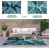 GENIMO Outdoor Rug 2.5′ x 8′ Waterproof for Patios Clearance, Reversible Outdoor Plastic Straw Camping Rug Carpet, Large Area Rugs Mats for RV, Camper, Deck, Balcony, Porch, Beach, Black&Beige(Navy Blue & Jade Green | Waterproof)