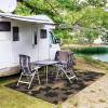 GENIMO Outdoor Rug 2.5′ x 8′ Waterproof for Patios Clearance, Reversible Outdoor Plastic Straw Camping Rug Carpet, Large Area Rugs Mats for RV, Camper, Deck, Balcony, Porch, Beach, Black&Beige(I.black & Brown)
