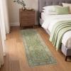GENIMO Runner Rug for Hallways Machine Washable, 2×12 Non Slip Boho Vintage Lightweight Washable Runners, Thin Floor Rugs for Entryway Hallway Bathroom Laundry Room Corridor, Brick Sage(Brick Sage)