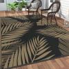 GENIMO Outdoor Rug 2.5′ x 8′ Waterproof for Patios Clearance, Reversible Outdoor Plastic Straw Camping Rug Carpet, Large Area Rugs Mats for RV, Camper, Deck, Balcony, Porch, Beach, Black&Beige(Black & Brown | Waterproof)