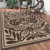 GENIMO Outdoor Rug 2.5′ x 8′ Waterproof for Patios Clearance, Reversible Outdoor Plastic Straw Camping Rug Carpet, Large Area Rugs Mats for RV, Camper, Deck, Balcony, Porch, Beach, Black&Beige(H.coffee & Beige)