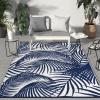 GENIMO Outdoor Rug 2.5′ x 8′ Waterproof for Patios Clearance, Reversible Outdoor Plastic Straw Camping Rug Carpet, Large Area Rugs Mats for RV, Camper, Deck, Balcony, Porch, Beach, Black&Beige(A.blue & White)