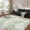GENIMO Washable Area Rugs for Living Room, 8×10 Modern Non Slip Rugs, Low Pile Lightweight Soft Print Rug for Bedroom, Dining Room, Home Office, Ice Cream Green