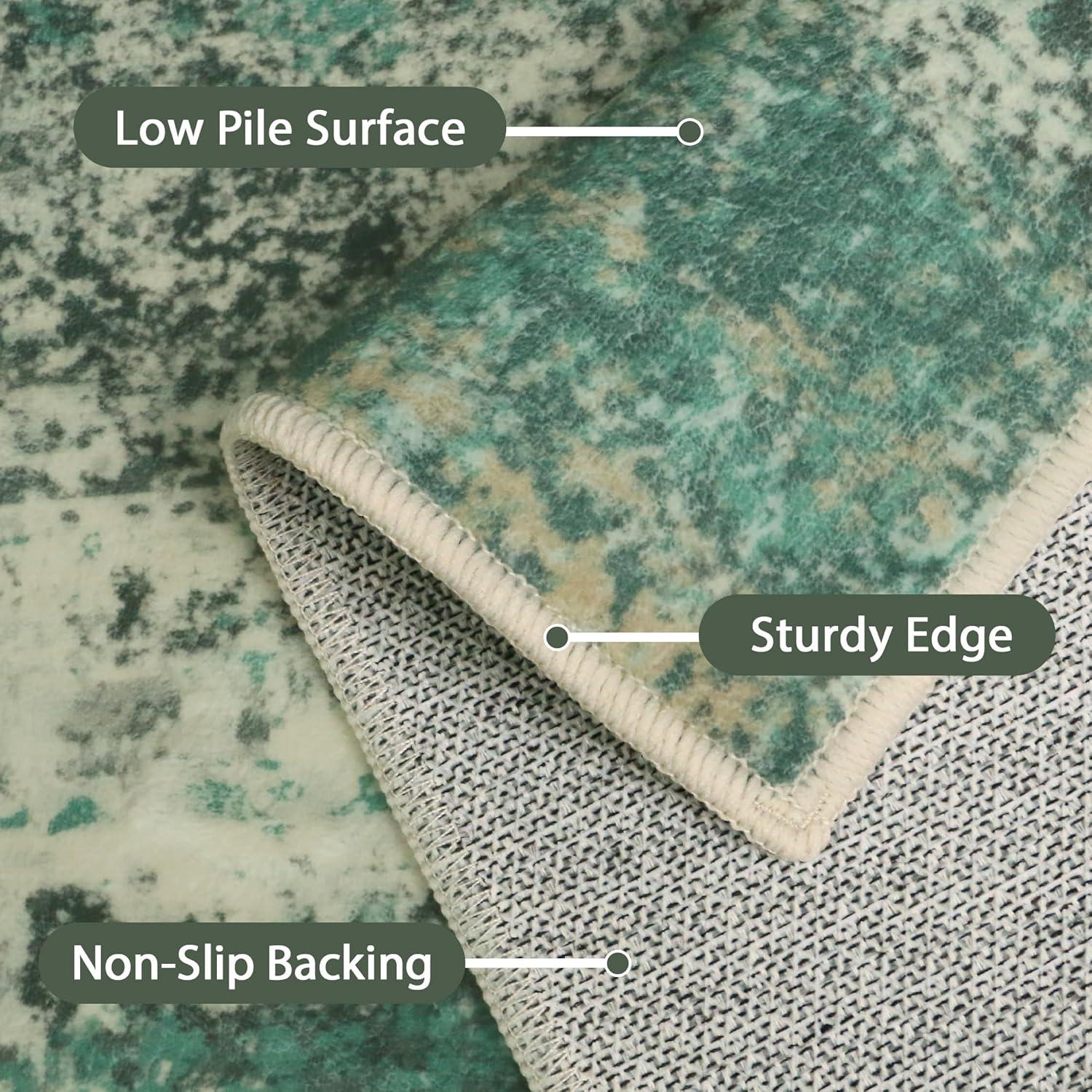 imageGENIMO 8x10 Area Rugs Modern Living Room Rugs Large Machine Washable Rug NonSlip Soft Pet Friendly Rugs for Bedroom Playroom Dining Room Sage Green