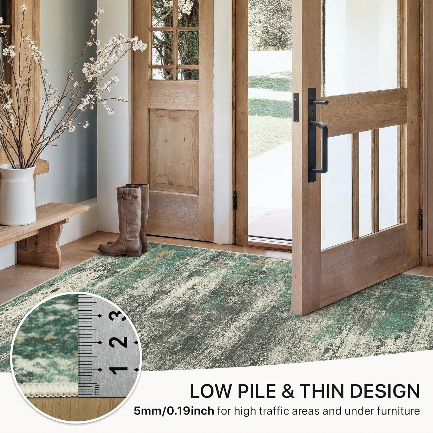 imageGENIMO 8x10 Area Rugs Modern Living Room Rugs Large Machine Washable Rug NonSlip Soft Pet Friendly Rugs for Bedroom Playroom Dining Room Sage Green
