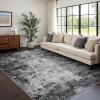 GENIMO Washable Area Rugs for Living Room, 8×10 Modern Non Slip Rugs, Low Pile Lightweight Soft Print Rug for Bedroom, Dining Room, Home Office, Ink Wash Grey