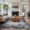 GENIMO Washable Area Rugs for Living Room, 8×10 Modern Non Slip Rugs, Low Pile Lightweight Soft Print Rug for Bedroom, Dining Room, Home Office, Ink Wash Grey