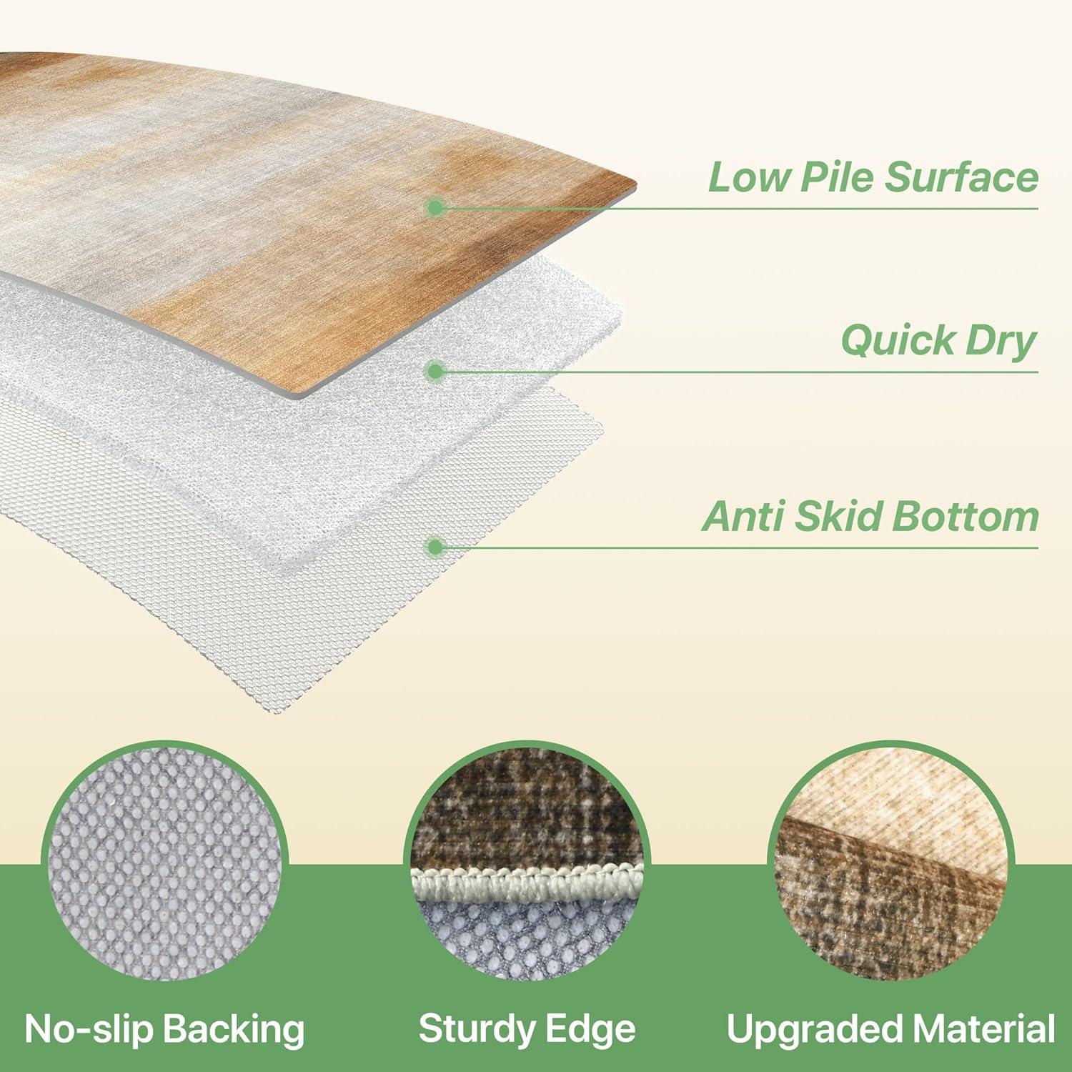 imageGENIMO Outdoor amp Indoor Area Rug 5x8 Waterproof NonShedding Easy Cleaning Boho Mat for Patio Living Room Balcony Dining Room RV Deck Bedroom Camping Outside CarpetBlueBrown2