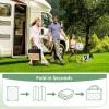 GENIMO 5 ‘ x 8 ‘ Outdoor Rug for Patio, Waterproof Indoor Outdoor Plastic Straw Rugs Carpet, Reversible Outside Area Mat for Camping, Balcony Porch, Deck, Picnic, Beach Navy Blue & Jade Green(Brown&beige)