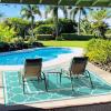 GENIMO 5 ‘ x 8 ‘ Outdoor Rug for Patio, Waterproof Indoor Outdoor Plastic Straw Rugs Carpet, Reversible Outside Area Mat for Camping, Balcony Porch, Deck, Picnic, Beach Navy Blue & Jade Green(Aqua Blue&white)