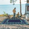 GENIMO 5 ‘ x 8 ‘ Outdoor Rug for Patio, Waterproof Indoor Outdoor Plastic Straw Rugs Carpet, Reversible Outside Area Mat for Camping, Balcony Porch, Deck, Picnic, Beach Navy Blue & Jade Green(Navy Blue&jade Green)