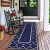 GENIMO 5 ‘ x 8 ‘ Outdoor Rug for Patio, Waterproof Indoor Outdoor Plastic Straw Rugs Carpet, Reversible Outside Area Mat for Camping, Balcony Porch, Deck, Picnic, Beach Navy Blue & Jade Green(Blue & Grey)
