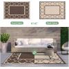 GENIMO 5 ‘ x 8 ‘ Outdoor Rug for Patio, Waterproof Indoor Outdoor Plastic Straw Rugs Carpet, Reversible Outside Area Mat for Camping, Balcony Porch, Deck, Picnic, Beach Navy Blue & Jade Green(Coffee&beige)