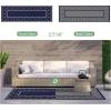 GENIMO 5 ‘ x 8 ‘ Outdoor Rug for Patio, Waterproof Indoor Outdoor Plastic Straw Rugs Carpet, Reversible Outside Area Mat for Camping, Balcony Porch, Deck, Picnic, Beach Navy Blue & Jade Green(Blue & Grey)
