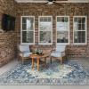 GENIMO Outdoor & Indoor Area Rug 5’x8′, Waterproof, Non-Shedding, Easy Cleaning, Boho Mat for Patio, Living Room, Balcony, Dining Room, RV, Deck, Bedroom, Camping, Outside Carpet,Blue(Center Blue)