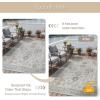 GENIMO Outdoor & Indoor Area Rug 5’x8′, Waterproof, Non-Shedding, Easy Cleaning, Boho Mat for Patio, Living Room, Balcony, Dining Room, RV, Deck, Bedroom, Camping, Outside Carpet,Blue(Light Grey Brown)