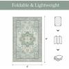 GENIMO Outdoor & Indoor Area Rug 5’x8′, Waterproof, Non-Shedding, Easy Cleaning, Boho Mat for Patio, Living Room, Balcony, Dining Room, RV, Deck, Bedroom, Camping, Outside Carpet,Blue(Light Green)