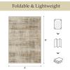 GENIMO Outdoor & Indoor Area Rug 5’x8′, Waterproof, Non-Shedding, Easy Cleaning, Boho Mat for Patio, Living Room, Balcony, Dining Room, RV, Deck, Bedroom, Camping, Outside Carpet,Blue(Brown Beige)