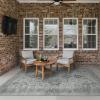 GENIMO Outdoor & Indoor Area Rug 5’x8′, Waterproof, Non-Shedding, Easy Cleaning, Boho Mat for Patio, Living Room, Balcony, Dining Room, RV, Deck, Bedroom, Camping, Outside Carpet,Blue(Dark Grey)