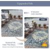 GENIMO Outdoor & Indoor Area Rug 5’x8′, Waterproof, Non-Shedding, Easy Cleaning, Boho Mat for Patio, Living Room, Balcony, Dining Room, RV, Deck, Bedroom, Camping, Outside Carpet,Blue(Center Blue)