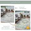GENIMO Outdoor & Indoor Area Rug 5’x8′, Waterproof, Non-Shedding, Easy Cleaning, Boho Mat for Patio, Living Room, Balcony, Dining Room, RV, Deck, Bedroom, Camping, Outside Carpet,Blue(Light Green)