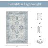 GENIMO Outdoor & Indoor Area Rug 5’x8′, Waterproof, Non-Shedding, Easy Cleaning, Boho Mat for Patio, Living Room, Balcony, Dining Room, RV, Deck, Bedroom, Camping, Outside Carpet,Blue(Blue)