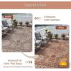 GENIMO Outdoor & Indoor Area Rug 5’x8′, Waterproof, Non-Shedding, Easy Cleaning, Boho Mat for Patio, Living Room, Balcony, Dining Room, RV, Deck, Bedroom, Camping, Outside Carpet,Blue(Brown Red)