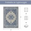 GENIMO Outdoor & Indoor Area Rug 5’x8′, Waterproof, Non-Shedding, Easy Cleaning, Boho Mat for Patio, Living Room, Balcony, Dining Room, RV, Deck, Bedroom, Camping, Outside Carpet,Blue(Center Blue)