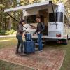 GENIMO Outdoor & Indoor Area Rug 5’x8′, Waterproof, Non-Shedding, Easy Cleaning, Boho Mat for Patio, Living Room, Balcony, Dining Room, RV, Deck, Bedroom, Camping, Outside Carpet,Blue(Brown Red)