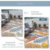GENIMO Outdoor & Indoor Area Rug 5’x8′, Waterproof, Non-Shedding, Easy Cleaning, Leaf Mat for Patio, Living Room, Balcony, Dining Room, RV, Deck, Bedroom, Camping, Outside Carpet, Tropical Rust(Leaf Rust Navy)