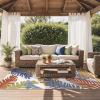GENIMO Outdoor & Indoor Area Rug 5’x8′, Waterproof, Non-Shedding, Easy Cleaning, Leaf Mat for Patio, Living Room, Balcony, Dining Room, RV, Deck, Bedroom, Camping, Outside Carpet, Tropical Rust(Leaf Tropical Rust)
