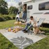 GENIMO Outdoor & Indoor Area Rug 5’x8′, Waterproof, Non-Shedding, Easy Cleaning, Leaf Mat for Patio, Living Room, Balcony, Dining Room, RV, Deck, Bedroom, Camping, Outside Carpet, Tropical Rust(Sand Grey)
