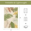 GENIMO Outdoor & Indoor Area Rug 5’x8′, Waterproof, Non-Shedding, Easy Cleaning, Leaf Mat for Patio, Living Room, Balcony, Dining Room, RV, Deck, Bedroom, Camping, Outside Carpet, Tropical Rust(Olive Mustard)
