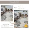 GENIMO Outdoor & Indoor Area Rug 5’x8′, Waterproof, Non-Shedding, Easy Cleaning, Leaf Mat for Patio, Living Room, Balcony, Dining Room, RV, Deck, Bedroom, Camping, Outside Carpet, Tropical Rust(Sand Grey)