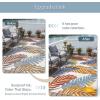 GENIMO Outdoor & Indoor Area Rug 5’x8′, Waterproof, Non-Shedding, Easy Cleaning, Leaf Mat for Patio, Living Room, Balcony, Dining Room, RV, Deck, Bedroom, Camping, Outside Carpet, Tropical Rust(Leaf Tropical Rust)