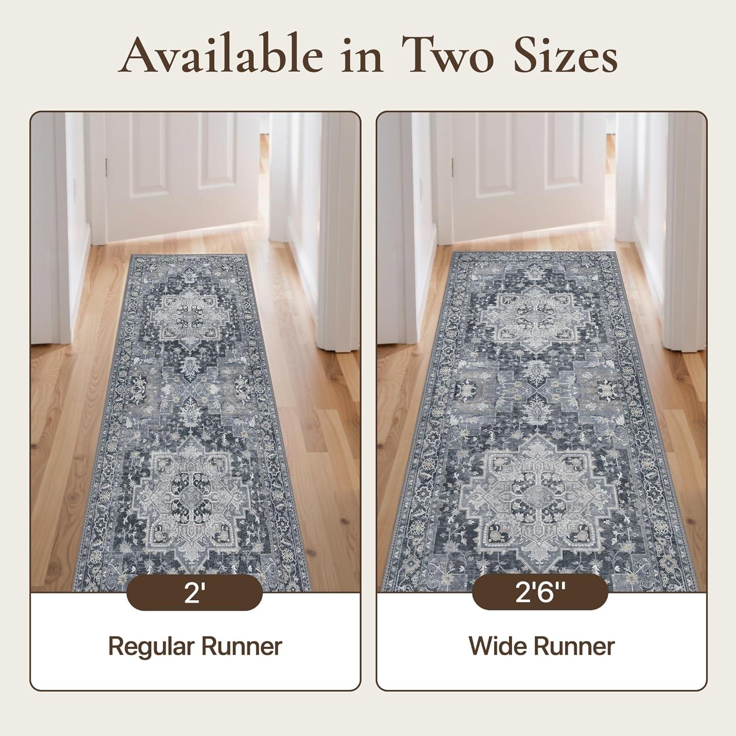 imageGENIMO 9x12 Area Rugs for Living Room Machine Washable Non Slip Rugs Low Pile Lightweight Print Rug for Bedroom Dining Room Home Office Vintage Brick RedDark Gray