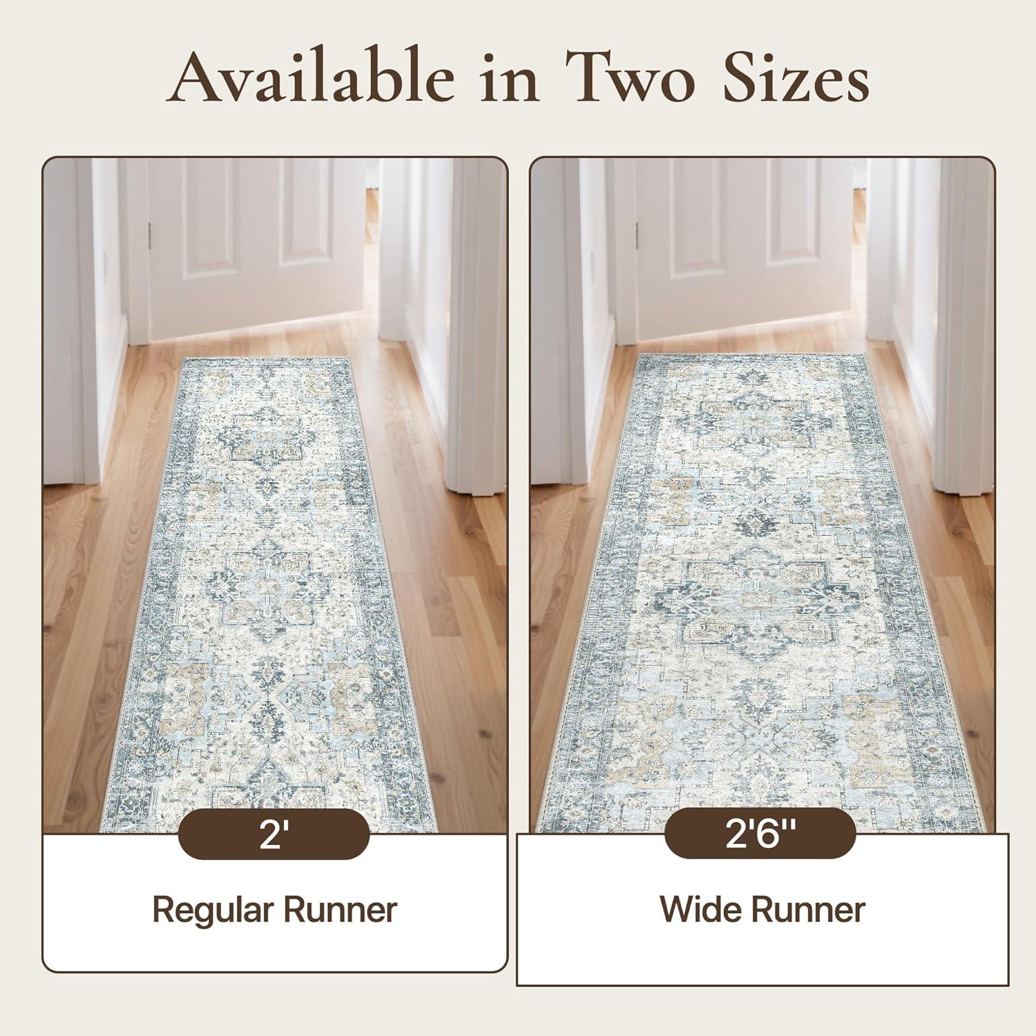 imageGENIMO 9x12 Area Rugs for Living Room Machine Washable Non Slip Rugs Low Pile Lightweight Print Rug for Bedroom Dining Room Home Office Vintage Brick RedBluegold
