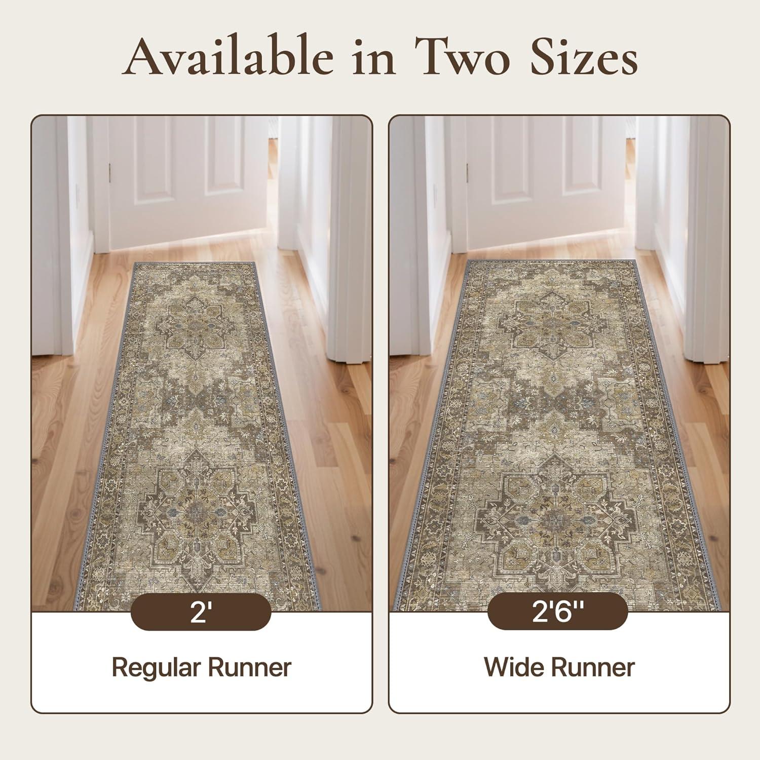 imageGENIMO 9x12 Area Rugs for Living Room Machine Washable Non Slip Rugs Low Pile Lightweight Print Rug for Bedroom Dining Room Home Office Vintage Brick RedRustic Brown