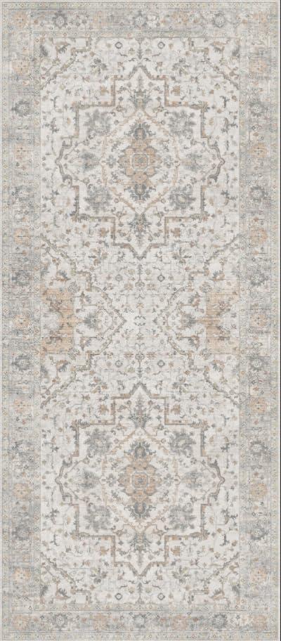 imageGENIMO 9x12 Area Rugs for Living Room Machine Washable Non Slip Rugs Low Pile Lightweight Print Rug for Bedroom Dining Room Home Office Vintage Brick RedGray Brown