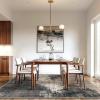 GENIMO 8×10 Area Rugs for Living Room, Machine Washable Non Slip Rugs, Low Pile Lightweight Vintage Print Rug for Bedroom, Dining Room, Home Office, Distressed Blue/Grey(Black Brown)
