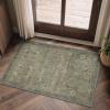 GENIMO 8×10 Area Rugs for Living Room, Machine Washable Non Slip Rugs, Low Pile Lightweight Vintage Print Rug for Bedroom, Dining Room, Home Office, Distressed Blue/Grey(Muted Green)