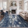 GENIMO 8×10 Area Rugs for Living Room, Machine Washable Non Slip Rugs, Low Pile Lightweight Vintage Print Rug for Bedroom, Dining Room, Home Office, Distressed Blue/Grey(Distressed Blue/Grey)
