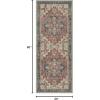 GENIMO 8×10 Area Rugs for Living Room, Machine Washable Non Slip Rugs, Low Pile Lightweight Vintage Print Rug for Bedroom, Dining Room, Home Office, Distressed Blue/Grey(Bordeaux)