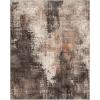 GENIMO 8×10 Area Rugs for Living Room, Machine Washable Non Slip Rugs, Low Pile Lightweight Vintage Print Rug for Bedroom, Dining Room, Home Office, Distressed Blue/Grey(Brown Orange)