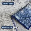 GENIMO 8×10 Area Rugs for Living Room, Machine Washable Non Slip Rugs, Low Pile Lightweight Vintage Print Rug for Bedroom, Dining Room, Home Office, Distressed Blue/Grey(Blue Ivory)