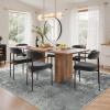 GENIMO 8×10 Area Rugs for Living Room, Machine Washable Non Slip Rugs, Low Pile Lightweight Vintage Print Rug for Bedroom, Dining Room, Home Office, Distressed Blue/Grey(Washed Ink Grey White)